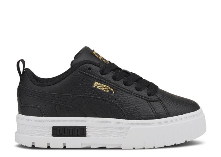 Puma Mayze Cuero Niño Pequeño - Negro Equipo Oro