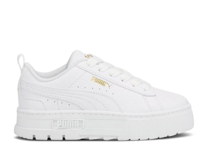 Puma Mayze Cuero Niño - Blanco Equipo Oro