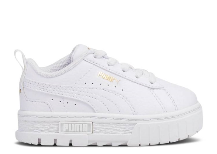 Puma Mayze Cuero Infantil - Blanco Equipo Oro