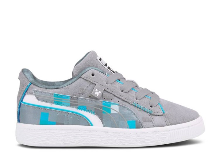 Puma Minecraft X Suede Niño Pequeño - Bloque De Diamantes