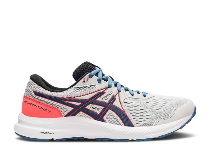 Asics Gel Contend 7 4e Wide - Gris Glaciar Trueno Azul