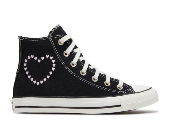 Wmns Chuck Taylor All Star High - Corazones Bordados Negro/blanco Vintage