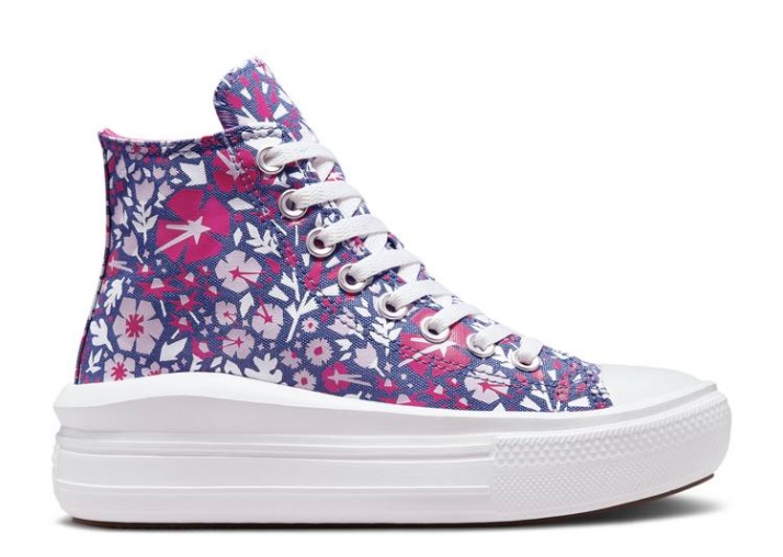 Converse Chuck Taylor All Star Move Plataforma Alta Gs - Papel Floral