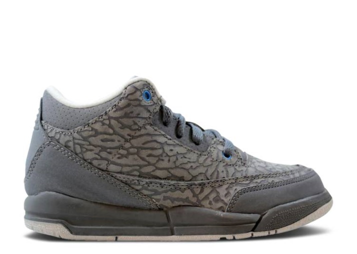 Air Jordan 3 Retro Ps - Cool Gris Azul Resplandor