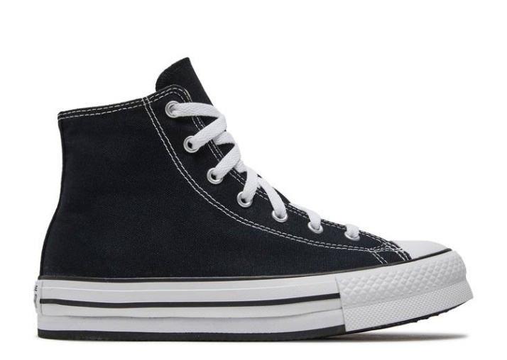Converse Chuck Taylor All Star Plataforma Elevadora Lona Alta Gs - Negro
