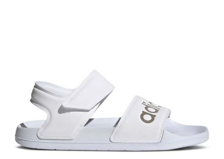 Adidas Wmns Adilette Sandalia - Blanco Champán Metalizado