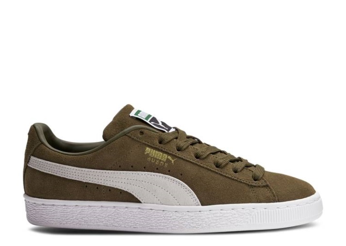 Puma Suede Classic 21 - Blanco Oliva Oscuro