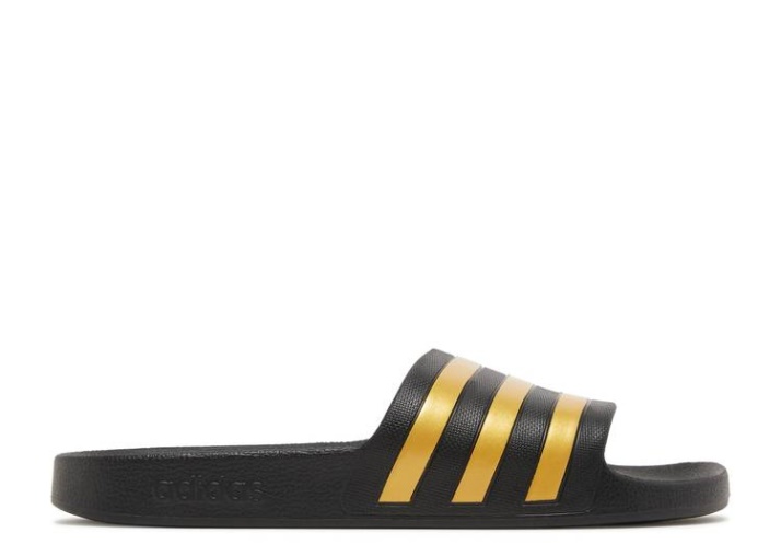 Chanclas Adidas Adilette Aqua - Negro Dorado Metalizado