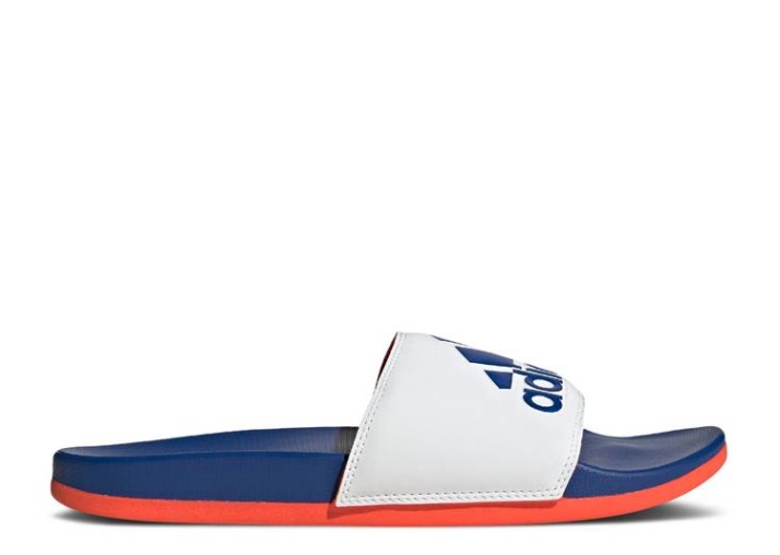 Adidas Adilette Comfort Slide - Blanco Royal Azul Solar Rojo