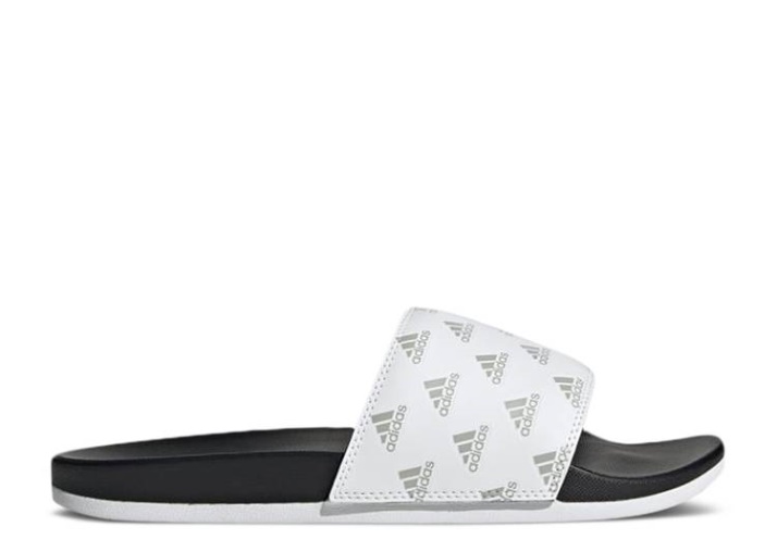 Adidas Adilette Comfort Slide - Logo Repetido Blanco/gris Dos/blanco