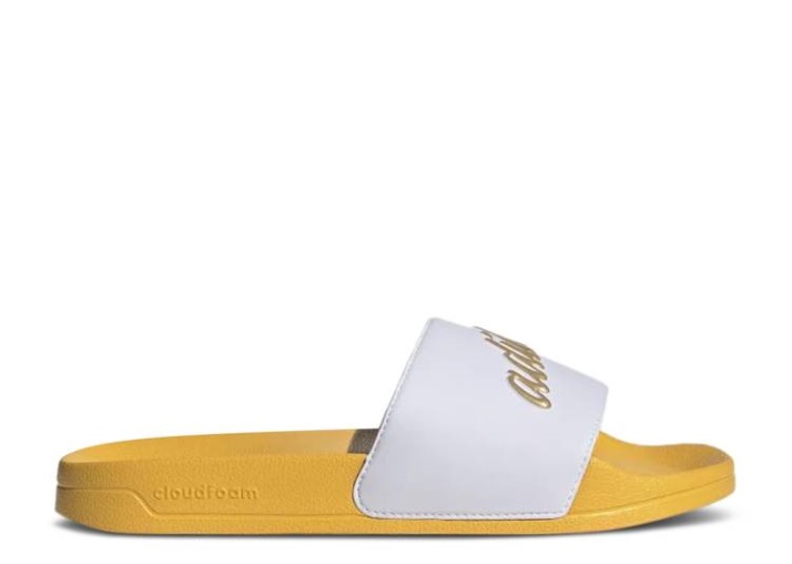 Adidas Wmns Adilette Slide - Blanco Dorado Metalizado