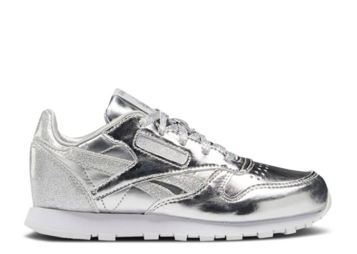 Reebok Classic Cuero Niño - Plata Metalizado