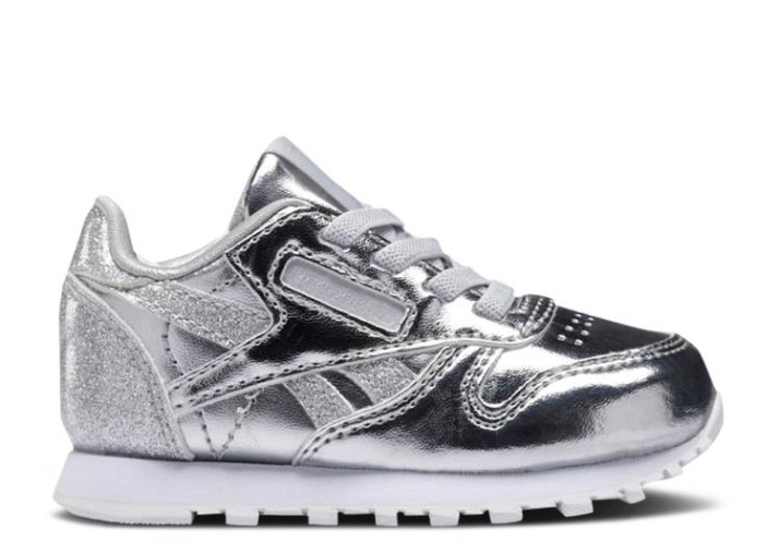 Reebok Classic Cuero Niño - Plata Metalizado