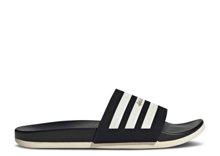 Adidas Adilette Comfort Slide Core Negras Maravilla Blancas/doradas