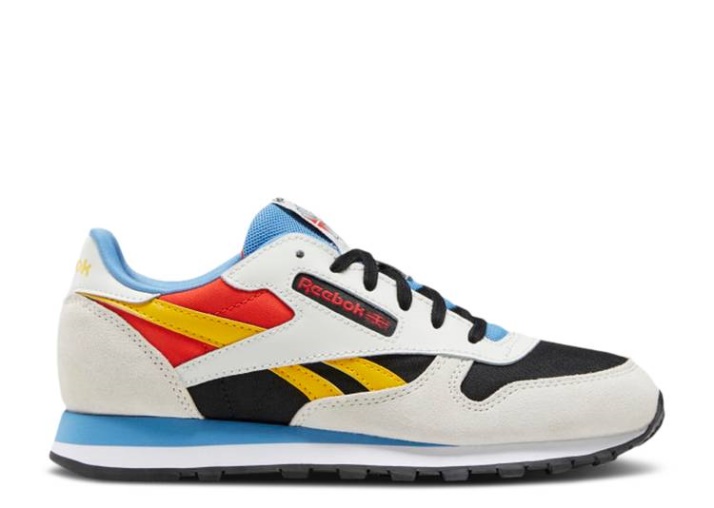 Reebok Classic Leather Big Kid - Gris Puro Siempre Amarillo
