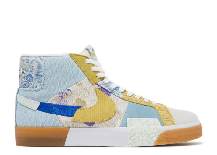 Nike Zoom Blazer Mid Premium Sb - Paisley Pack Boarder Blue/celery/green