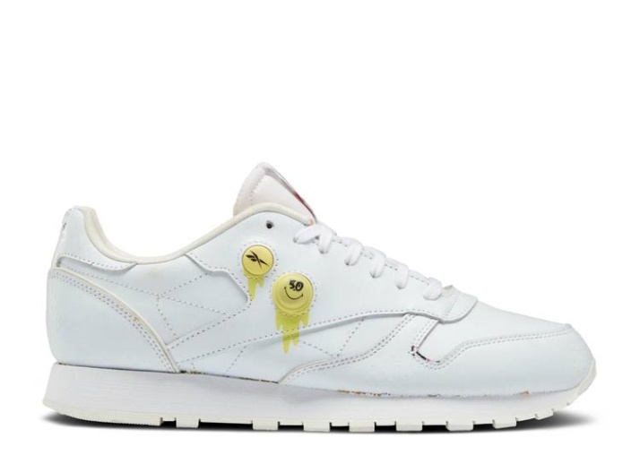 Reebok Smiley X Classic Zapatos De Tacón De Cuero - 50 Aniversario