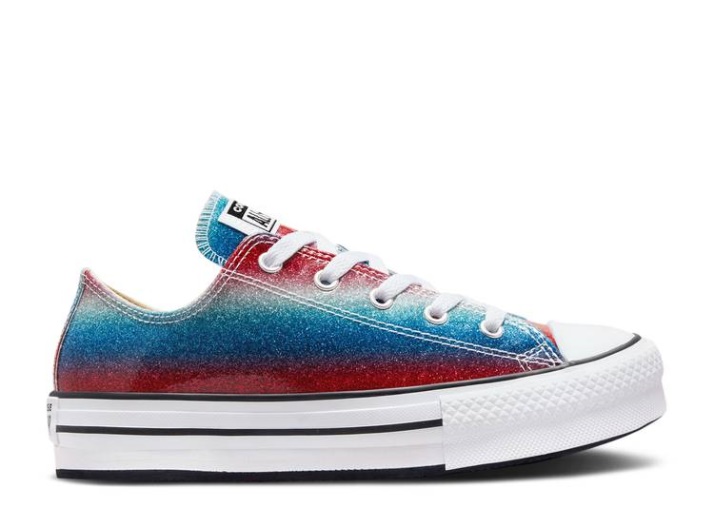 Converse Chuck Taylor All Star Plataforma Elevadora Eva Baja Gs - Goteo De Brillo