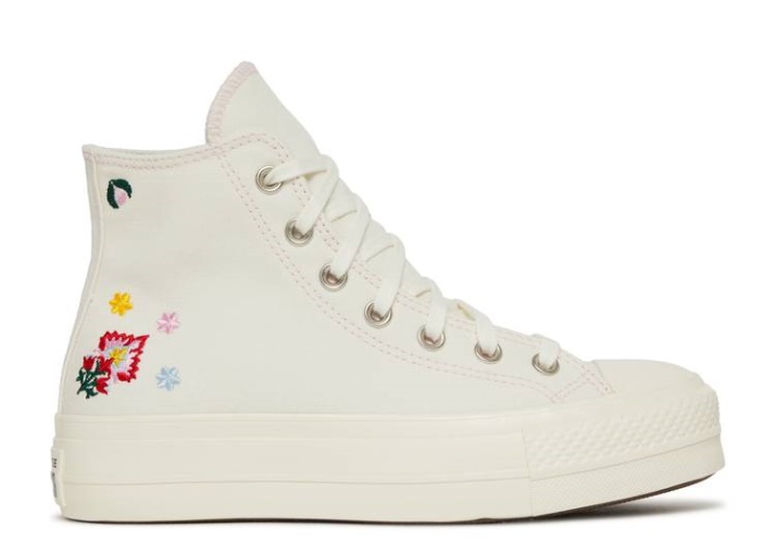 Converse Wmns Chuck Taylor All Star Plataforma Elevadora Alta - Bordado Floral
