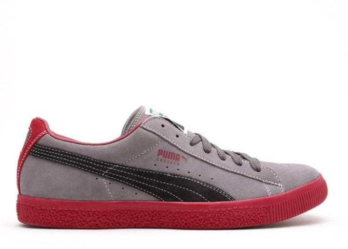 Puma Clyde - Lenguas Torcidas Gris Gaviota/gris Conejo/rojo