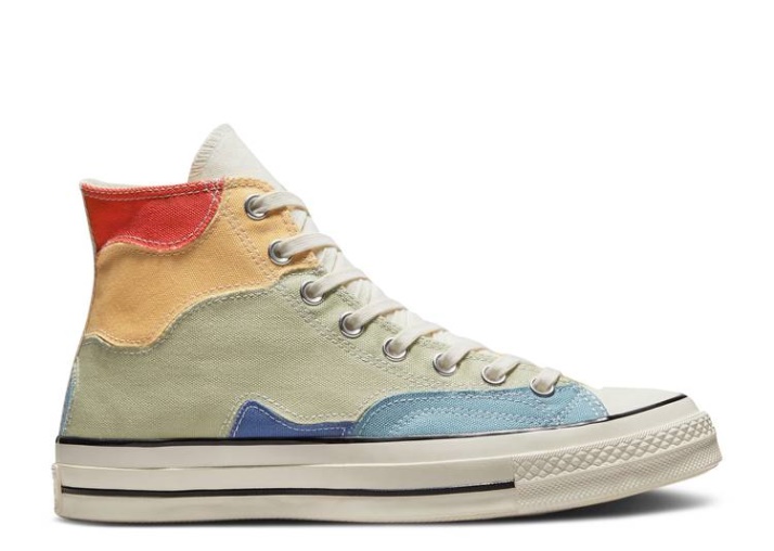 Converse Chuck 70 High - Crafted Patchwork Oliveaura/worn Azul