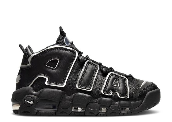 Nike Wmns Air More Uptempo - Negro Plata Metalizado
