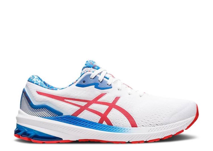 Asics Gt 1000 11 - Blanco Rojo Eléctrico