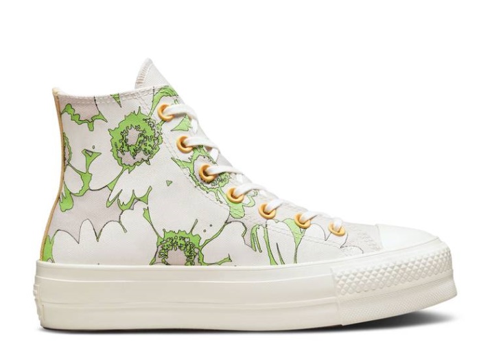 Converse Wmns Chuck Taylor All Star Plataforma Elevadora Alta - Florales Hechos A Mano