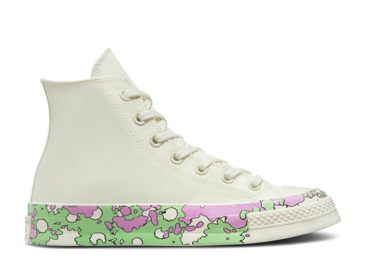 Converse Wmns Chuck 70 High - Floral Artesanal Egret/beyond Pink/lime Rave