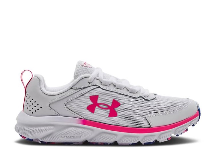 Underarmour Mujer Charged Assert 9 Mármol - Blanco Victoria Azul