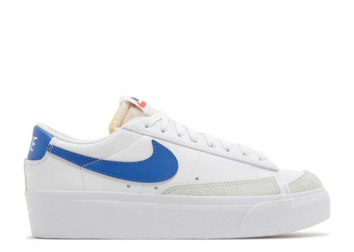 Nike Wmns Blazer Low Plataforma - Blanco Game Royal