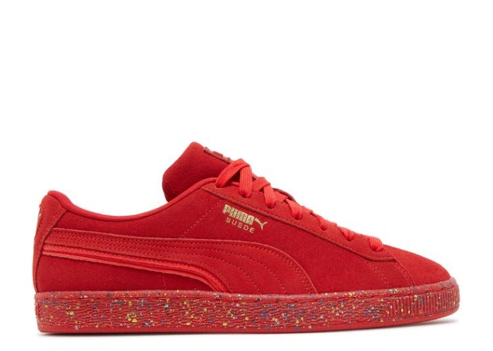 Puma Suede Triplex Mono - Salpicaduras De Pintura Roja