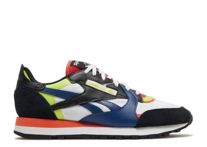 Reebok Classic Cuero - Blanco Negro Rojo Dinámico