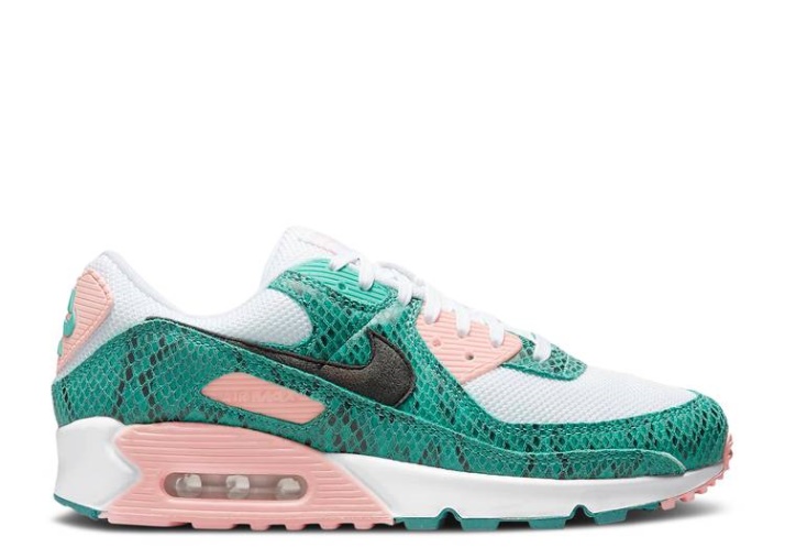 Nike Air Max 90 - Piel De Serpiente Verde Azulado Lavado