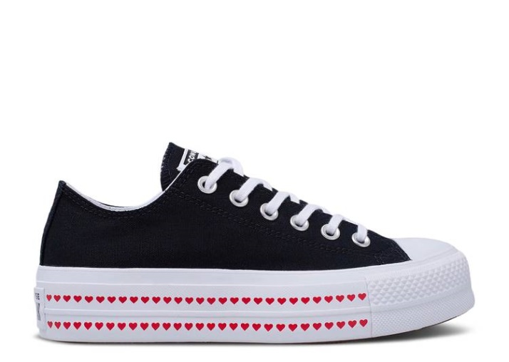 Converse Wmns Chuck Taylor All Star Lift Low - Ama Sin Miedo Negro/rojo Universitario/blanco