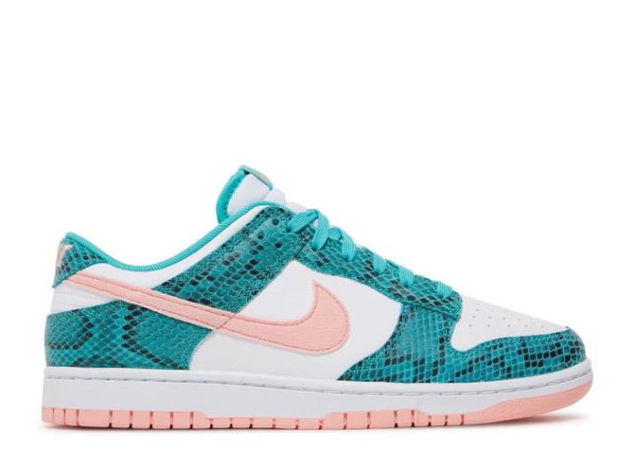 Nike Dunk Low - Piel De Serpiente Verde Azulado Lavado