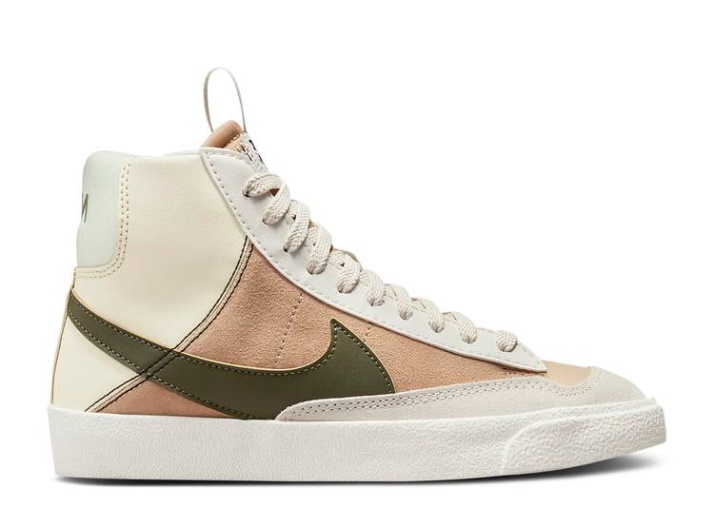 Nike Blazer Mid '77 Se Gs - Plata De Baile/fantasma/oliva