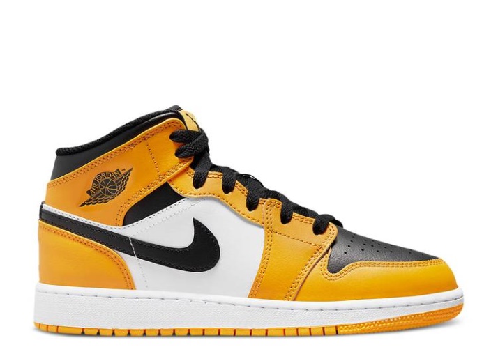 Air Jordan 1 Mid Gs - Puntera Amarilla Inversa