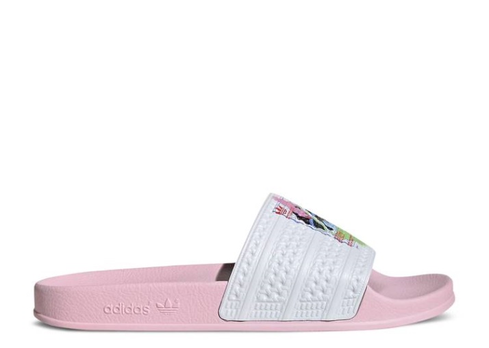 Adidas Adilette Slide - Estás Aquí Por Una Razón Rosa Claro/blanco