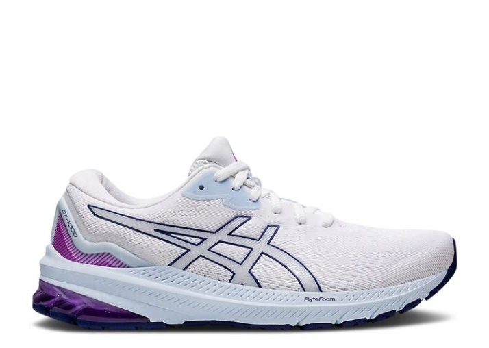 Asics Wmns Gt 1000 11 Wide - Blanco Azul Marino