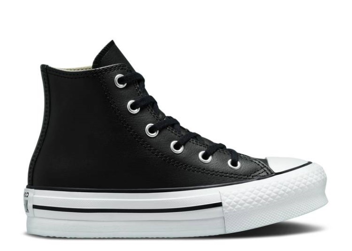 Converse Chuck Taylor All Star Plataforma Elevadora Cuero Alto - Negro Marfil Natural