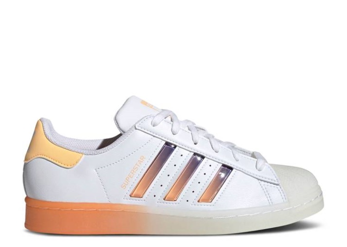 Adidas Wmns Superstar - Blanco Naranja ácido