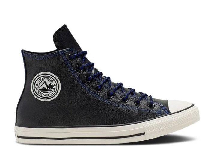Converse Chuck Taylor All Star Alto Piel Caída - Negro Hyper Royal