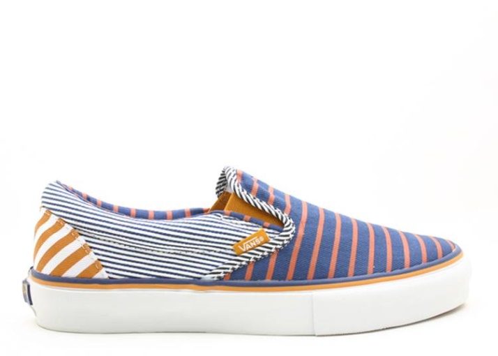 Zapatillas Vans Slip On Lx Stripesest Azul/inca Gold