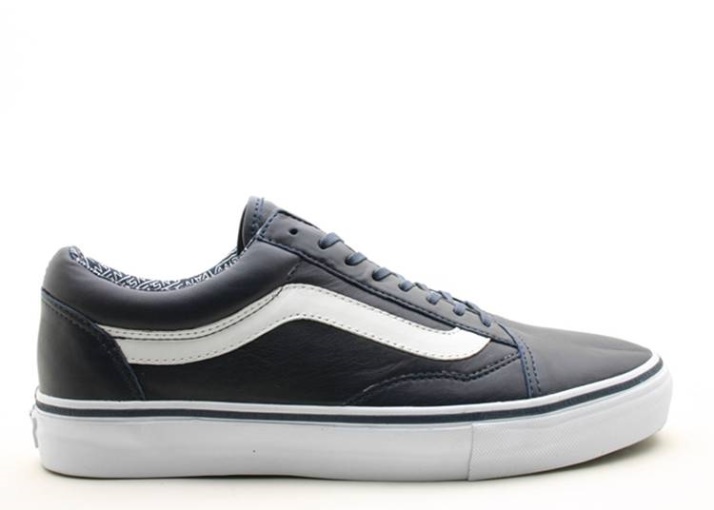Vans Old Skool Lx - Vestido De Piel De Becerro Azul/blanco