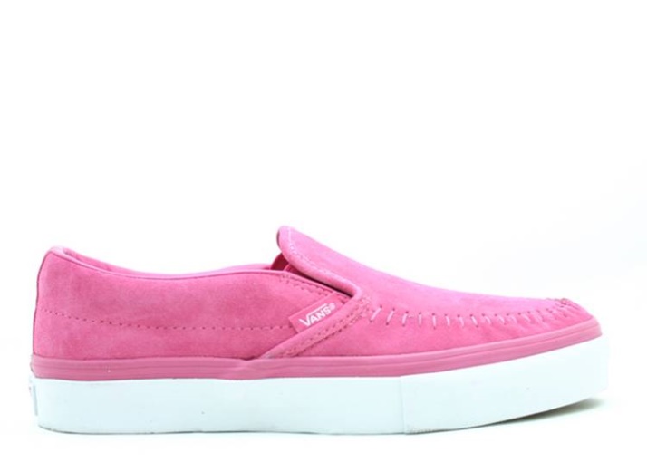 Zapatillas Vans Classic Moc Slip On Lx Rosa Fucsia/blanco