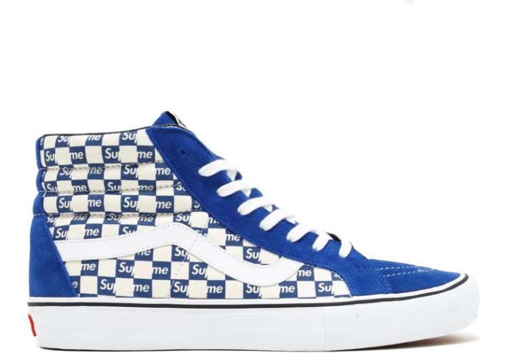 Vans Supreme X Sk8-hi Pro - Azul A Cuadros