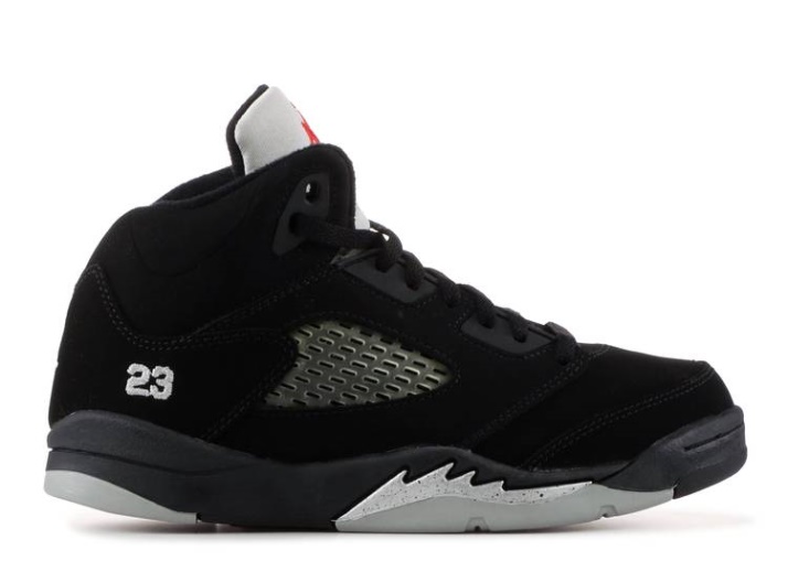 Air Jordan 5 Retro Ps Negro/plata/rojo