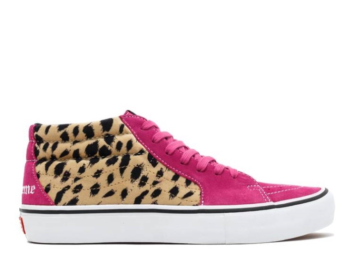 Vans Supreme X Sk8-mid Pro - Guepardo Terciopelo Magenta
