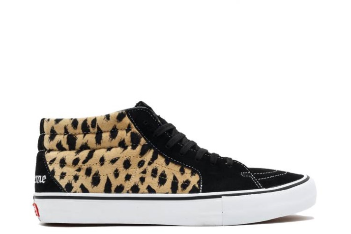 Vans Supreme X Sk8-mid Pro - Cheetah Terciopelo Negro
